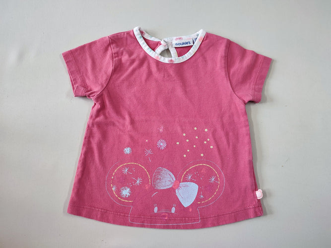 T-shirt m.c rose souris, moins cher chez Petit Kiwi