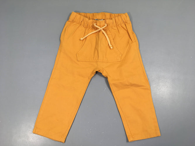 Pantalon moutarde taille élastique, moins cher chez Petit Kiwi
