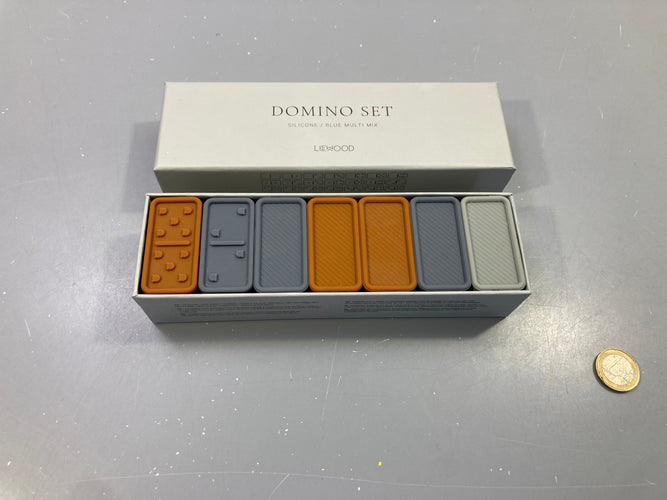 Jeu de dominos en silicone bleu multi mix, Liewood - complet, moins cher chez Petit Kiwi