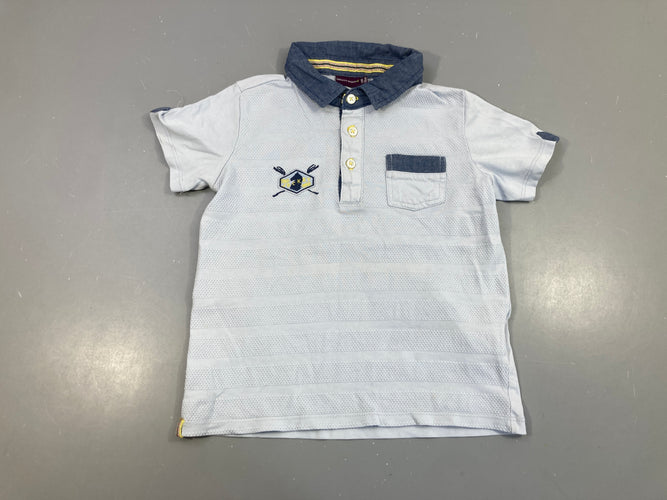 Polo m.c bleu clair rayé texturé Jockey, moins cher chez Petit Kiwi