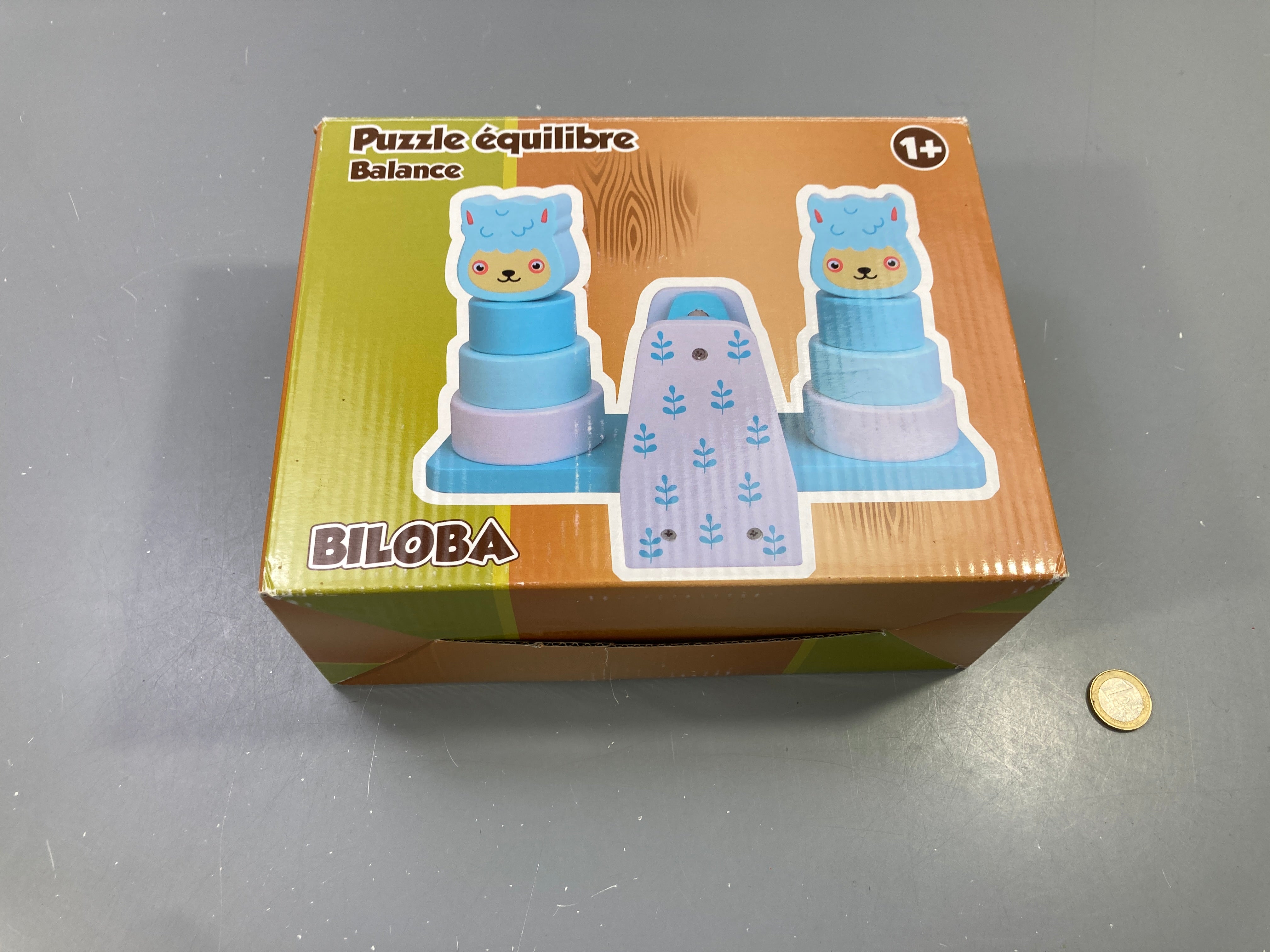Puzzle équilibre Balance en bois lamas, dès 1 an, Biloba - complet