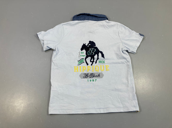 Polo m.c bleu clair rayé texturé Jockey, moins cher chez Petit Kiwi