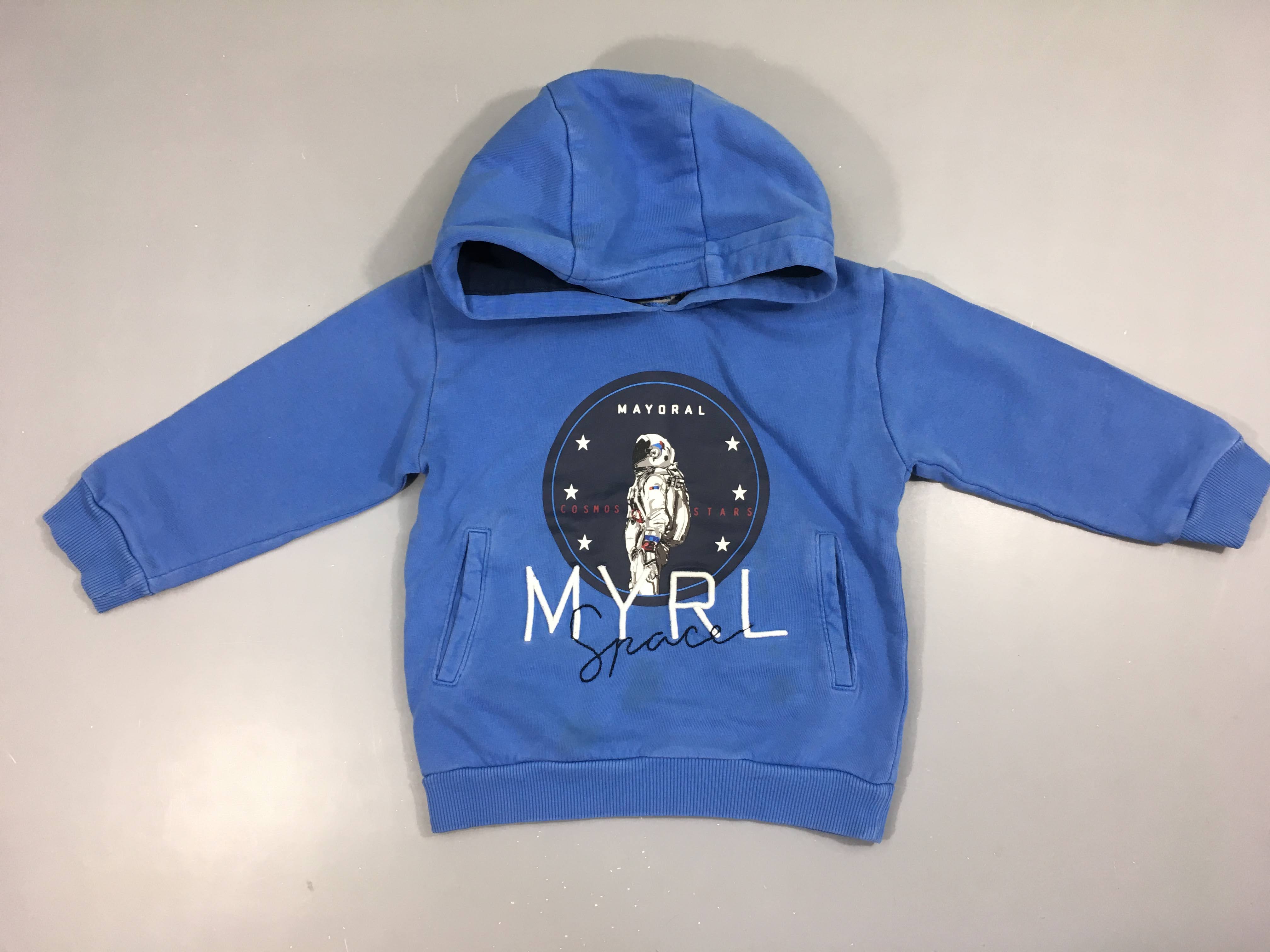 Sweat à capuche bleu Mayoral-Taché bas