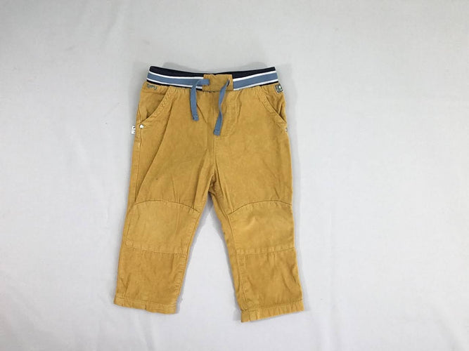 Pantalon velours côtelé moutarde doublé jersey, moins cher chez Petit Kiwi