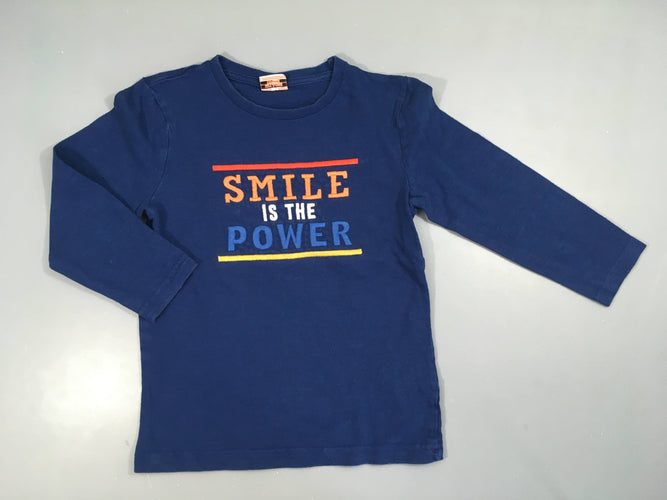 T-shirt m.l bleu foncé Smile, moins cher chez Petit Kiwi