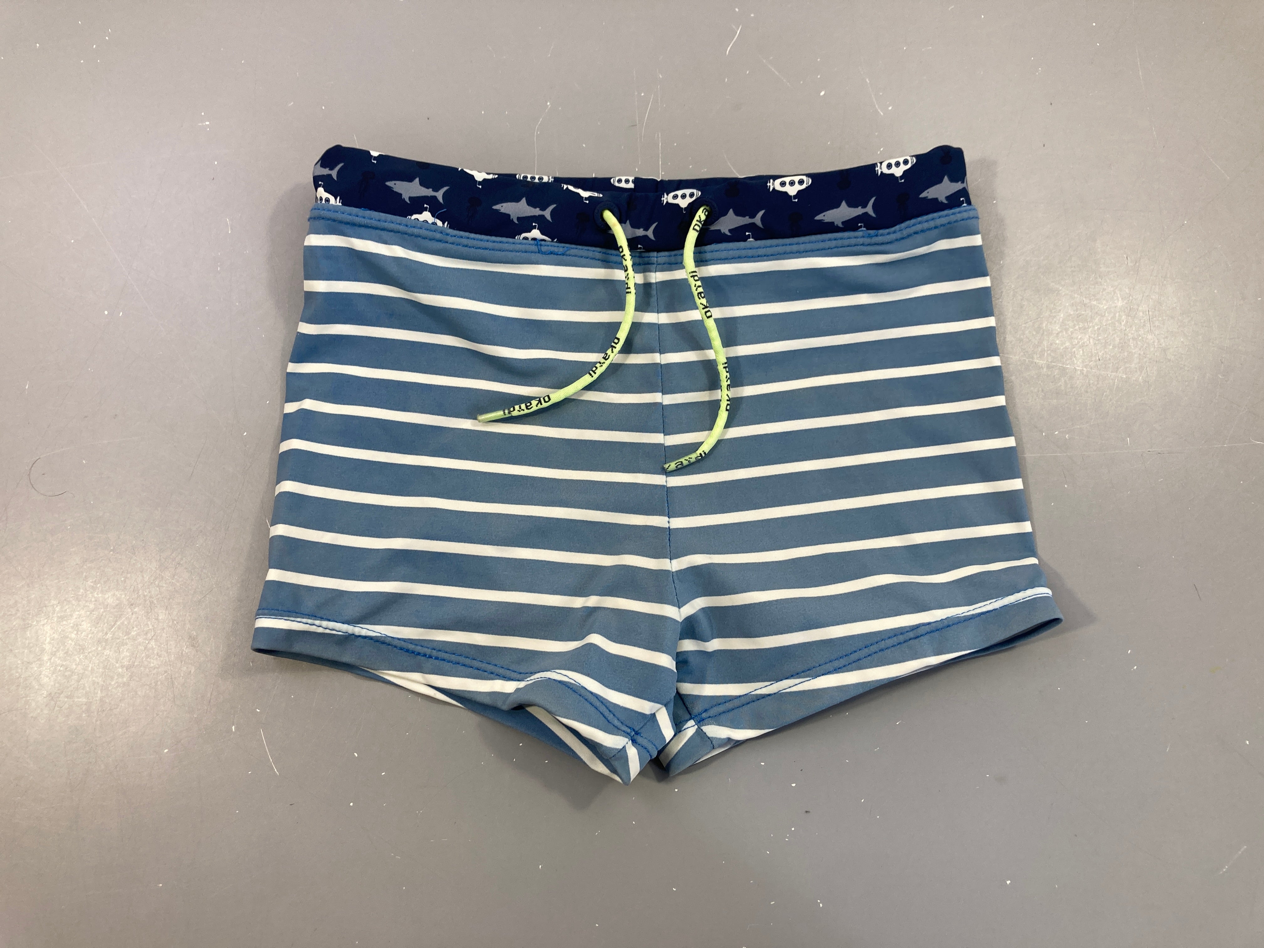 Maillot boxer rayé bleu requins