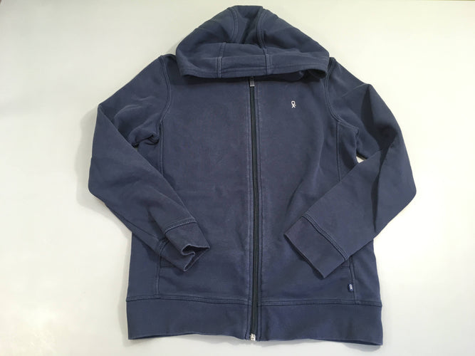 Sweat zippéà capuche bleu foncé, moins cher chez Petit Kiwi