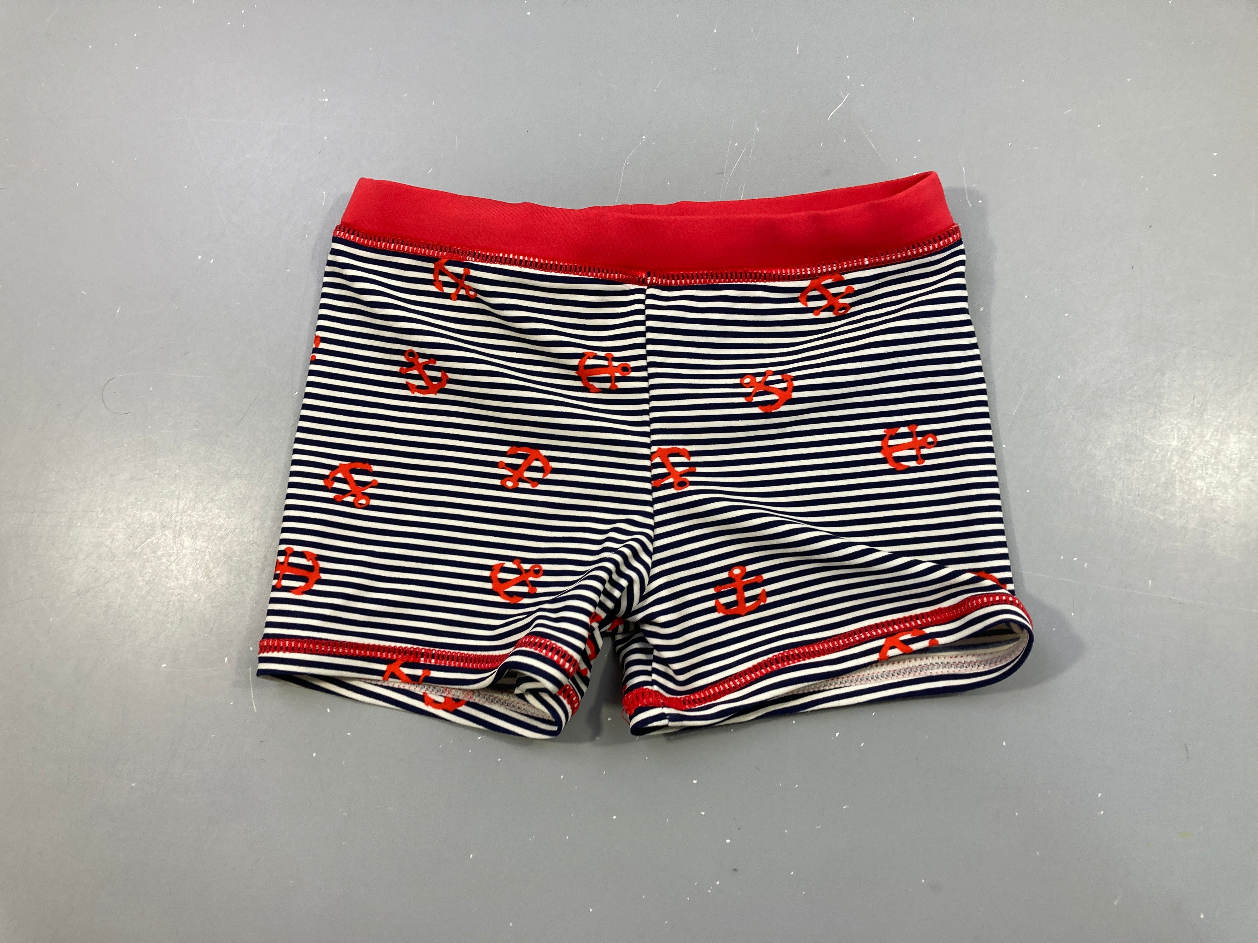 Maillot boxer rayé bleu/blanc encres