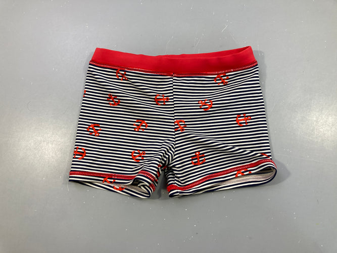 Maillot boxer rayé bleu/blanc encres, moins cher chez Petit Kiwi
