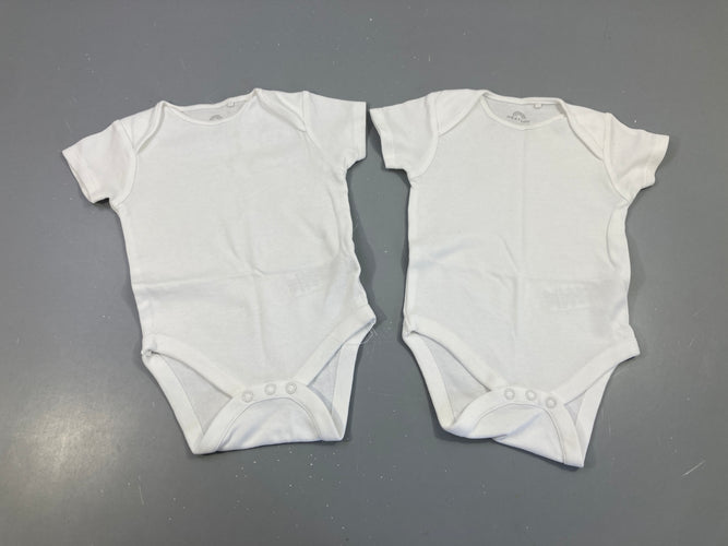 Lot de 2 bodies m.c blanc, moins cher chez Petit Kiwi