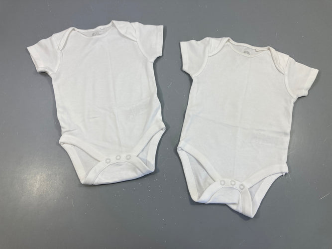 Lot de 2 bodies m.c blanc, moins cher chez Petit Kiwi