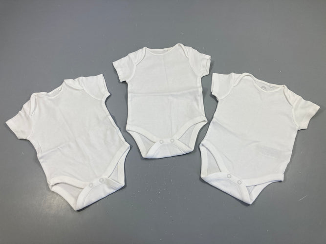 Lot de 3 bodies m.c blanc, moins cher chez Petit Kiwi