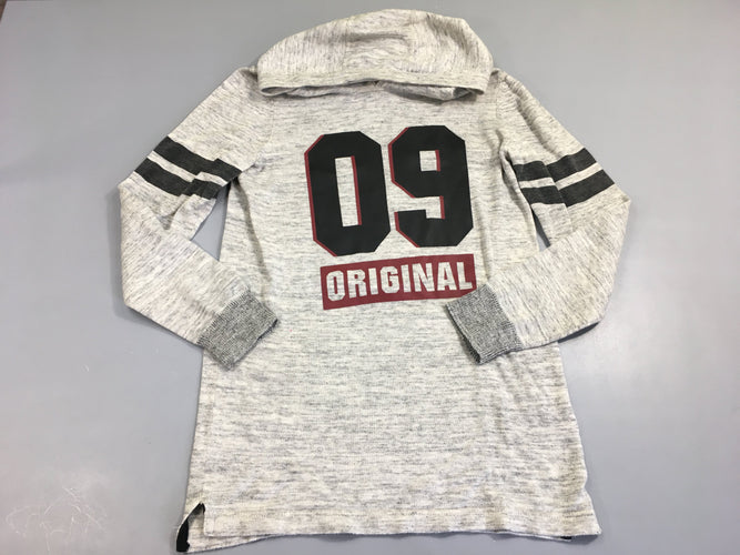 Pull à capuche gris chiné 09, moins cher chez Petit Kiwi