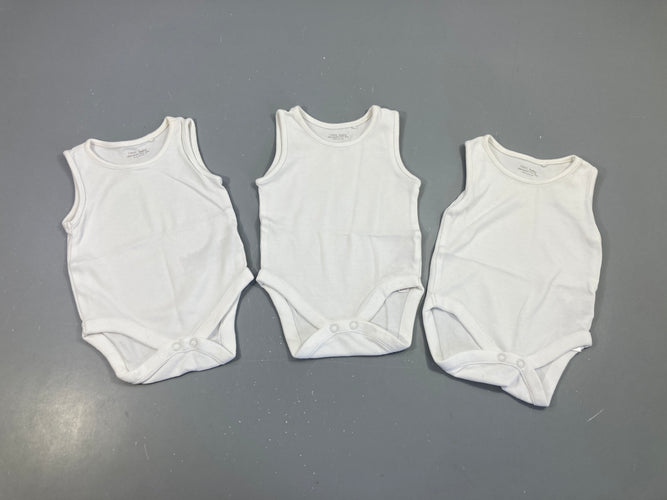 Lot de 3 bodies s.m blanc, moins cher chez Petit Kiwi