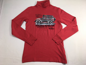 T-shirt m.l col roulé rouge jeep (tache à la manche )