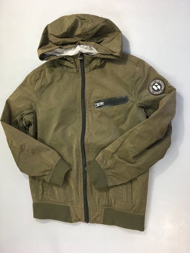 Veste coupe-vent kaki à capuche, moins cher chez Petit Kiwi