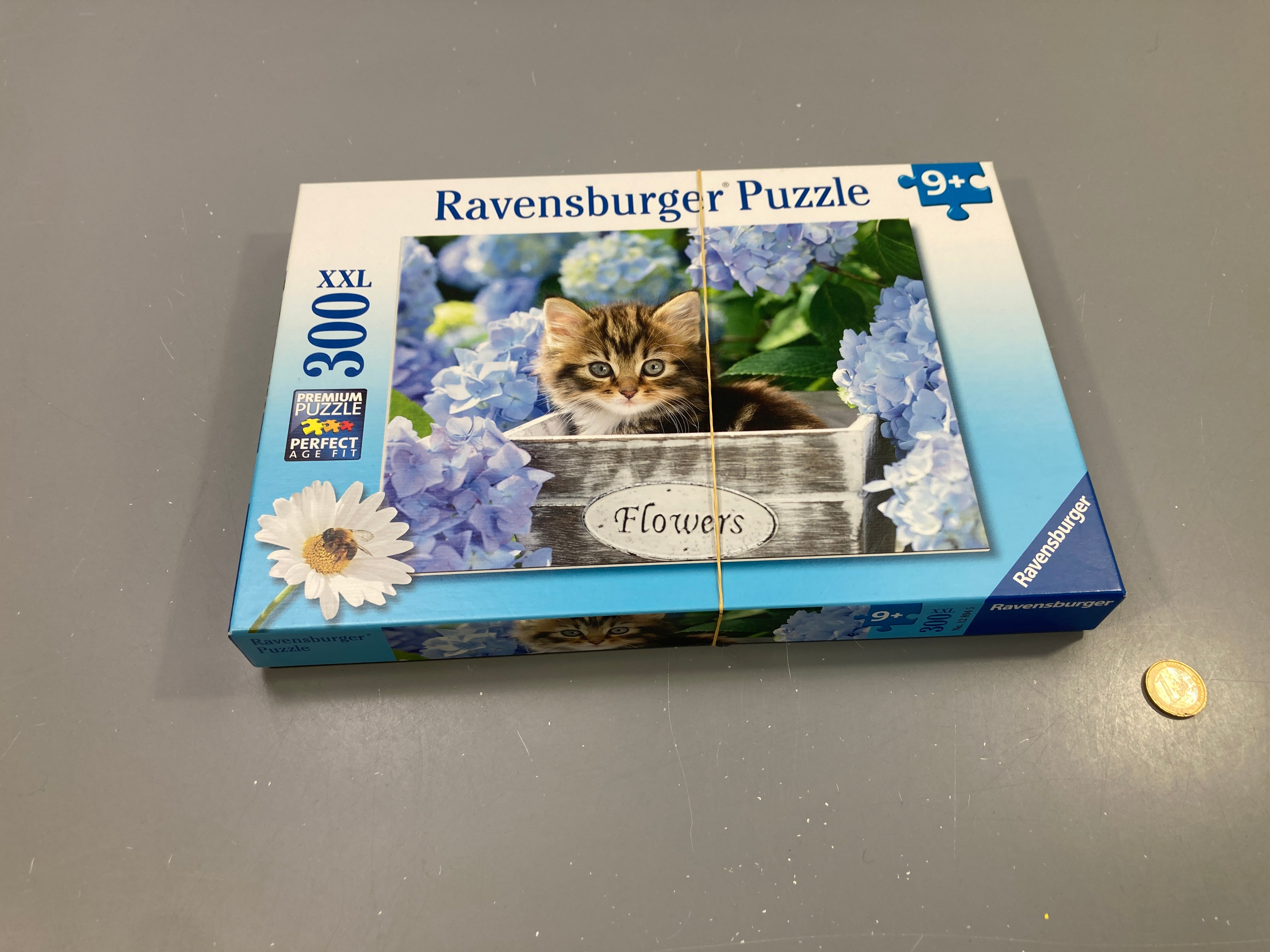 Puzzle XXL 300 pcs chaton et hortensias, dès 9 ans