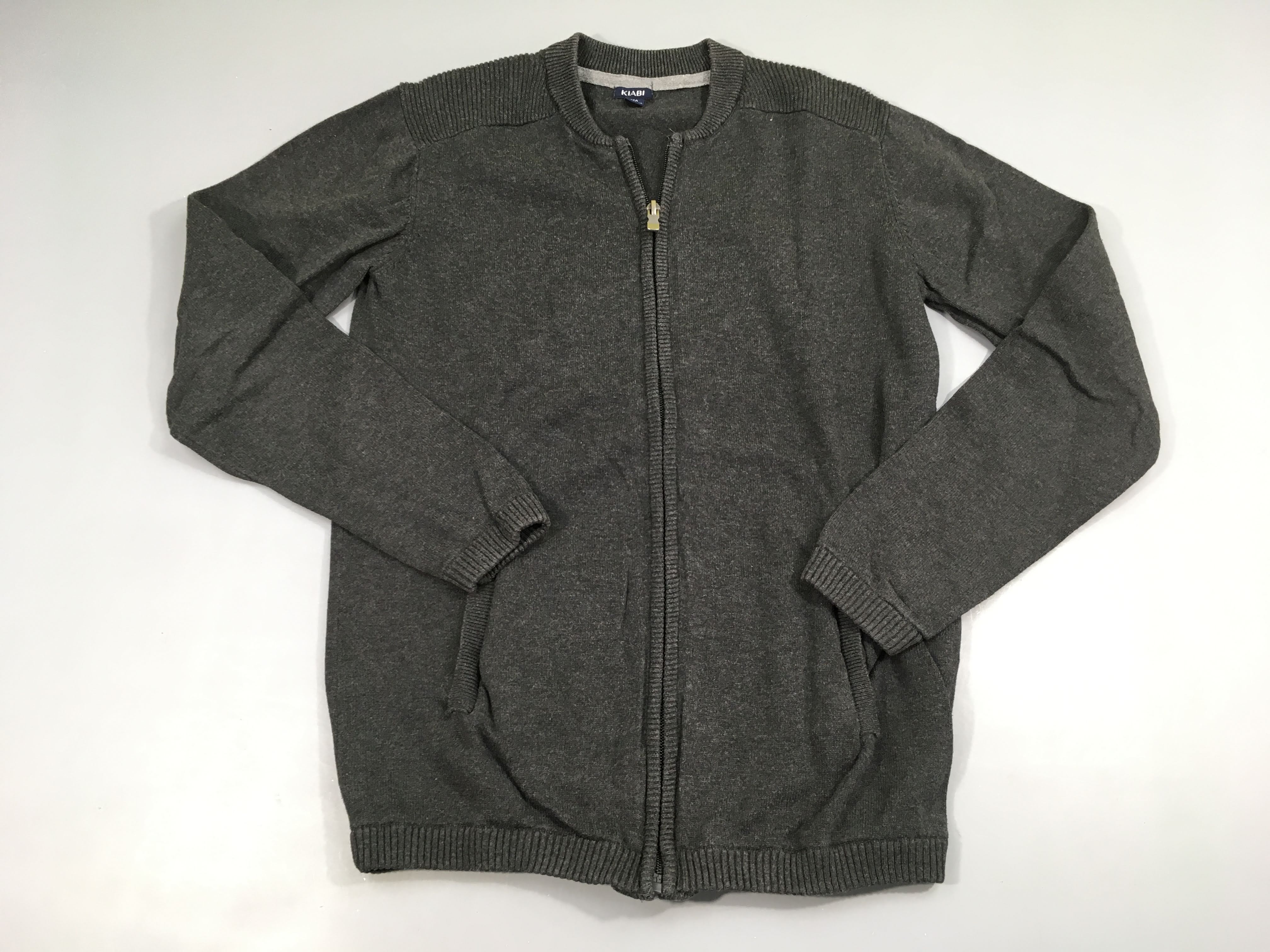 Gilet zippé gris chiné