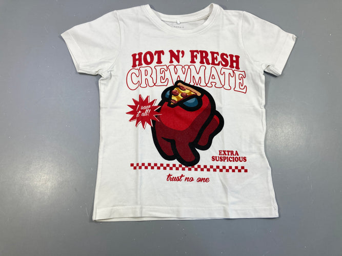 T-shirt m.c blanc Crewmate, moins cher chez Petit Kiwi