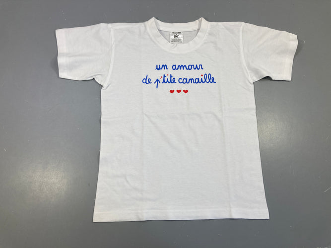 T-shirt m.c blanc canaille, moins cher chez Petit Kiwi