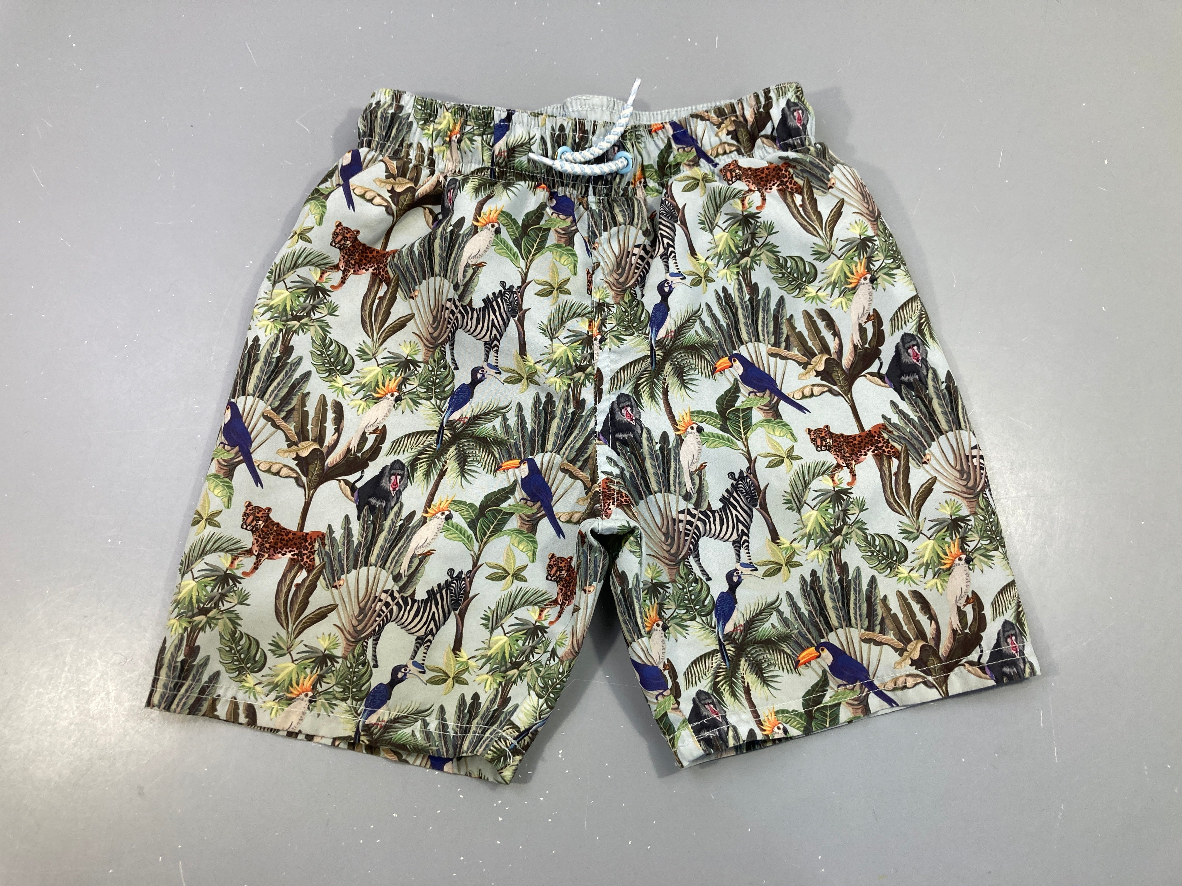 Maillot short bleu animaux