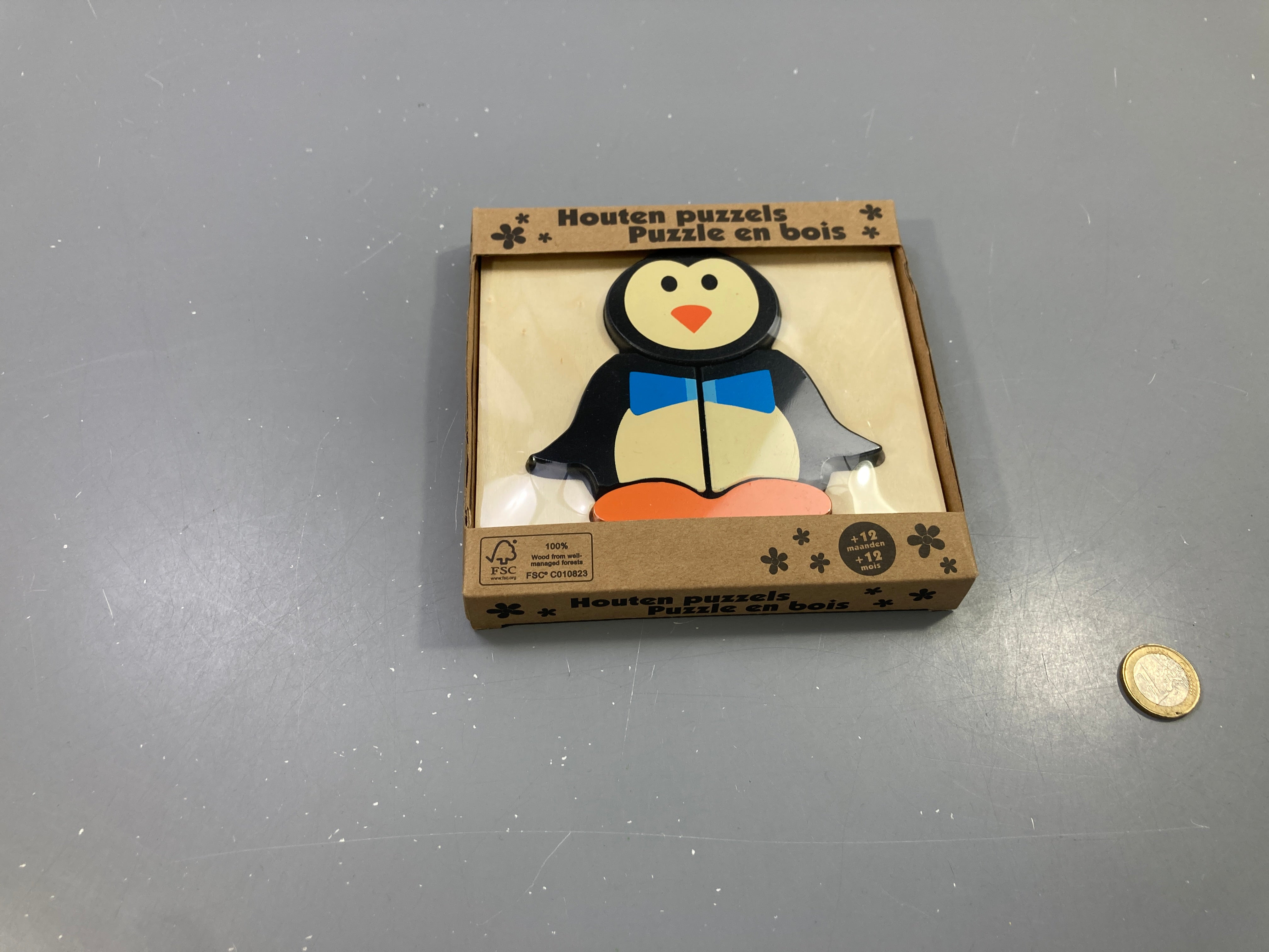 NEUF Puzzle en bois pingouin, dès 12 mois