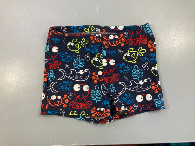 Maillot boxer bleu marine océan, moins cher chez Petit Kiwi