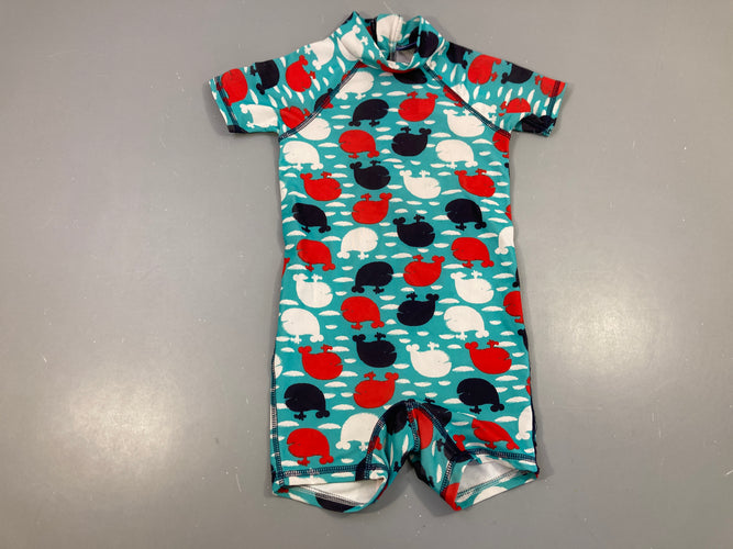 Combi anti-uv ble baleines, moins cher chez Petit Kiwi