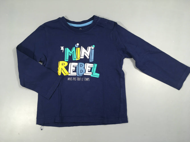 T-shirt m.l bleu foncé mini rebel, moins cher chez Petit Kiwi