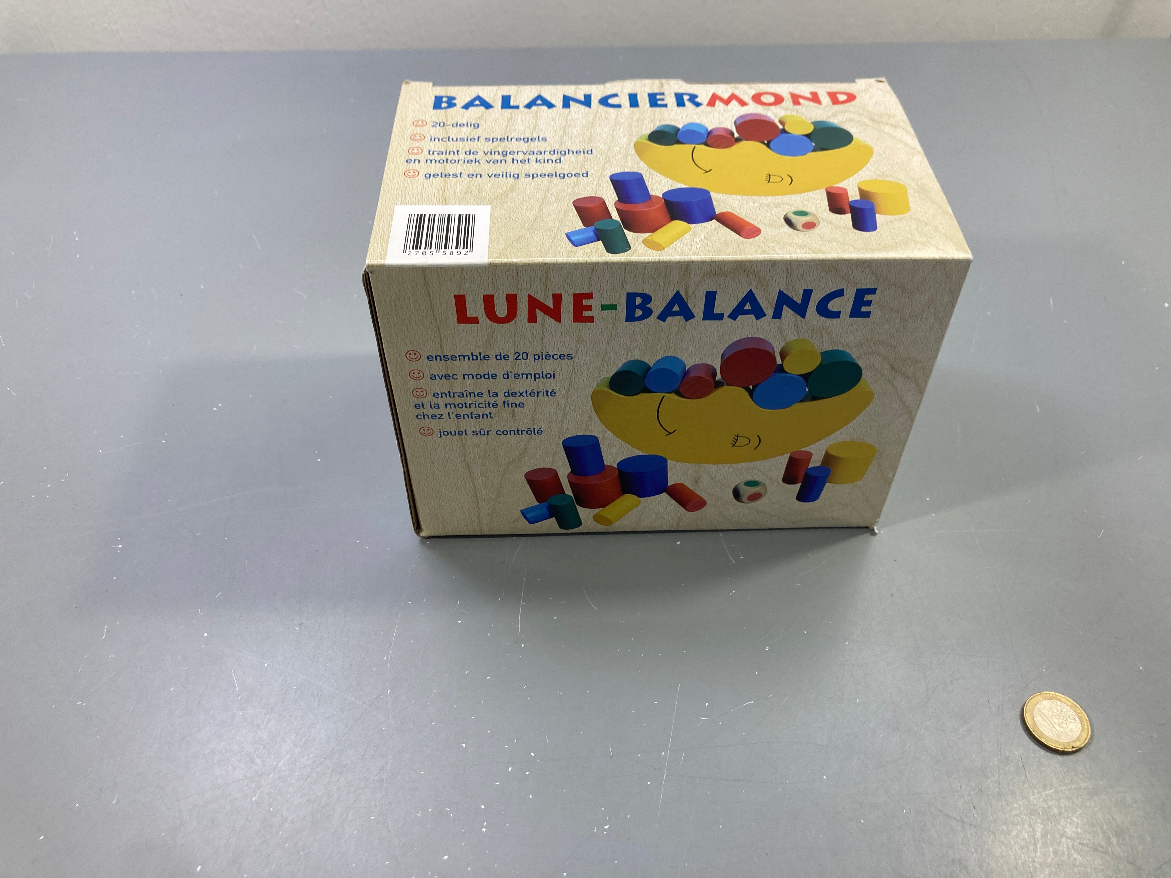 Jeu d'équilibre Lune-Balance en bois, 20 pcs - complet