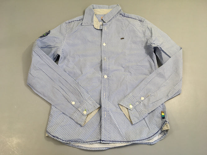 Chemise m.l blanche à carreaux bleu, moins cher chez Petit Kiwi