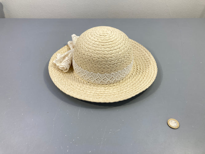 Chapeau de paille avec gros nœud fantaisie, 50cm, moins cher chez Petit Kiwi