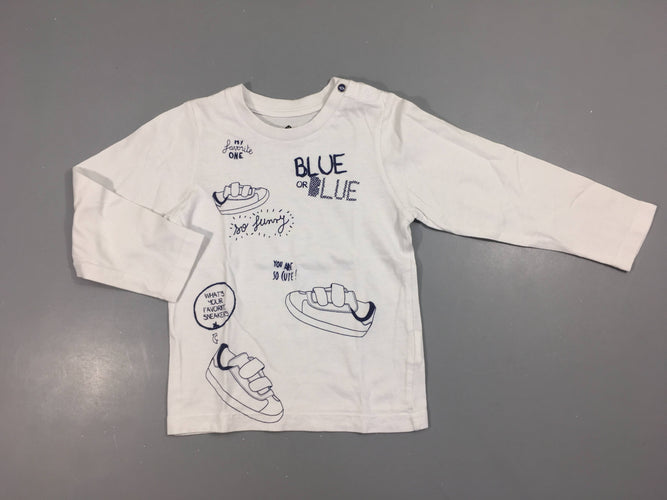 T-shirt m.l blanc baskets blue, moins cher chez Petit Kiwi