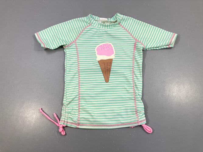 T-shirt m.c anti-Uv rayé blanc/vert glace, Veritas, moins cher chez Petit Kiwi