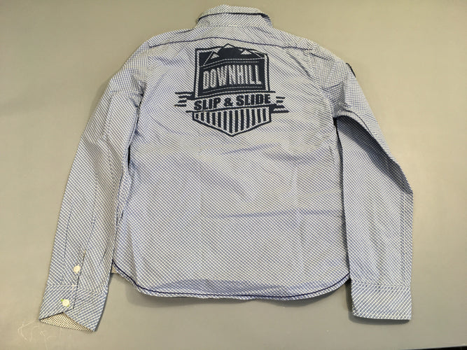 Chemise m.l blanche à carreaux bleu, moins cher chez Petit Kiwi