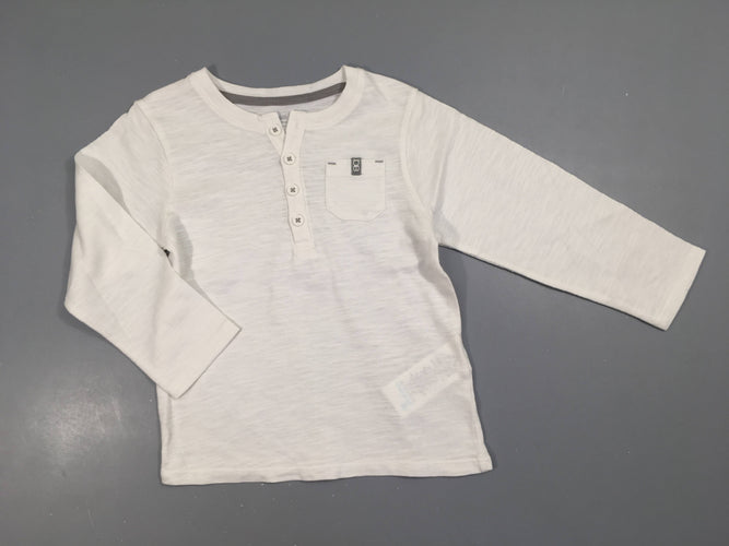 T-shirt m.l blanc boutons poche, moins cher chez Petit Kiwi