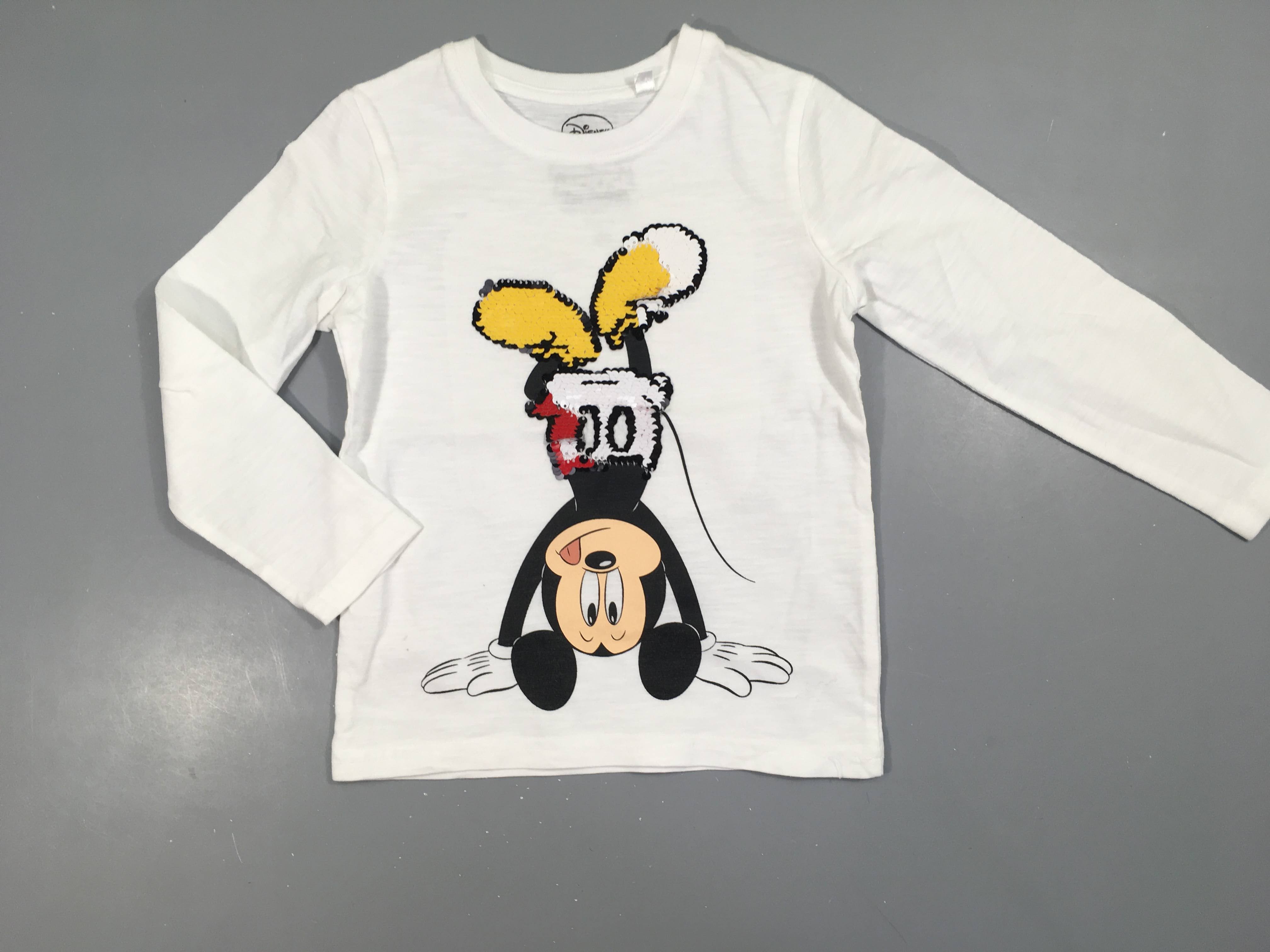 T-shirt m.l blanc Mickey sequins réversibles