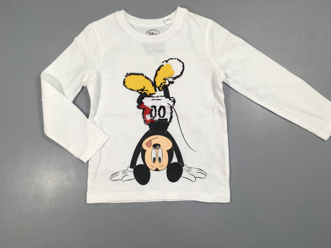 T-shirt m.l blanc Mickey sequins réversibles, moins cher chez Petit Kiwi