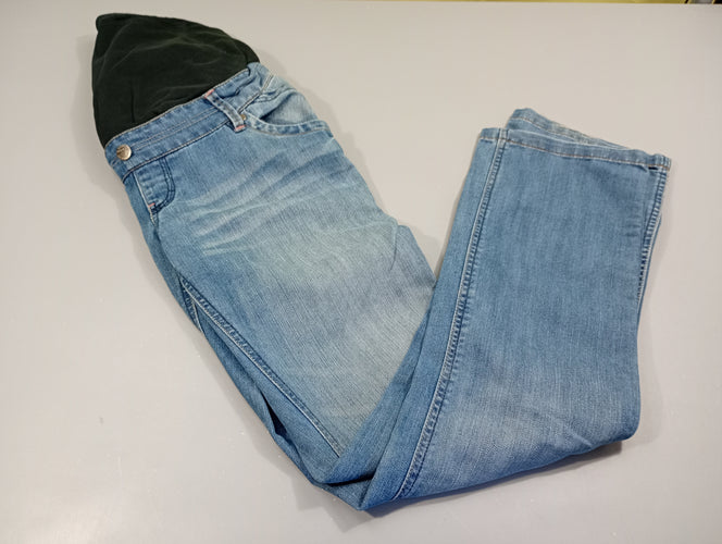 Pantalon denim de grossessec effet délavé, moins cher chez Petit Kiwi