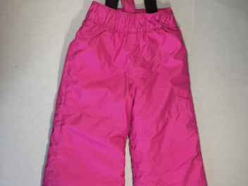 Pantalon de ski rose à bretelles amovibles