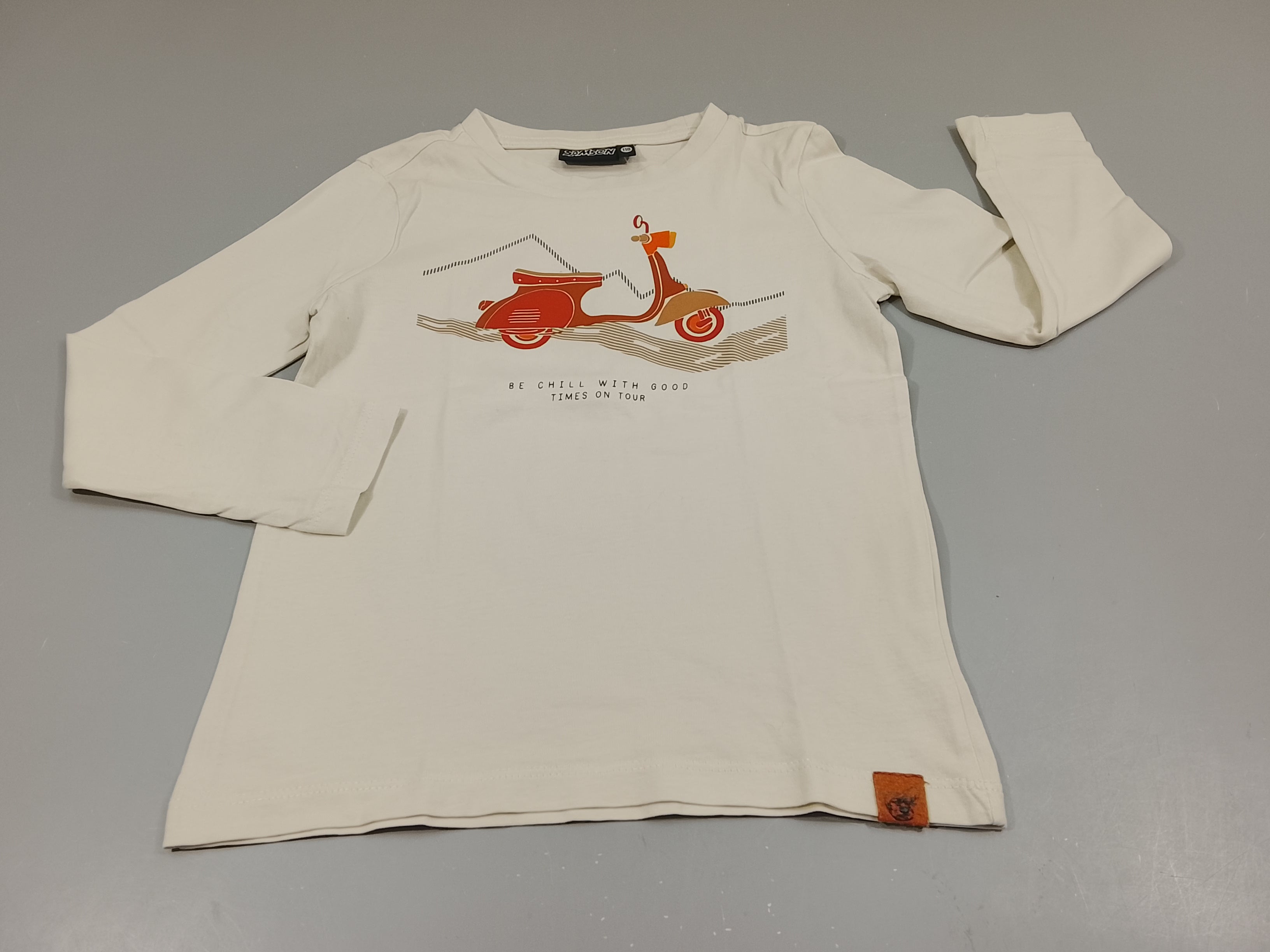 T-shirt m.l crème, imprimé scooter