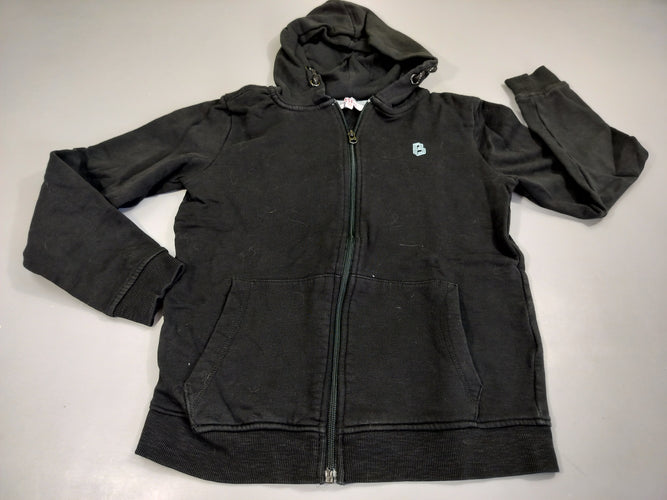 Sweat noir flammé zippé à capuche, moins cher chez Petit Kiwi