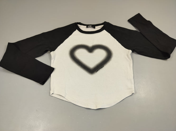 T-shirt m.l court blanc manches noirs. Coeur noir, moins cher chez Petit Kiwi