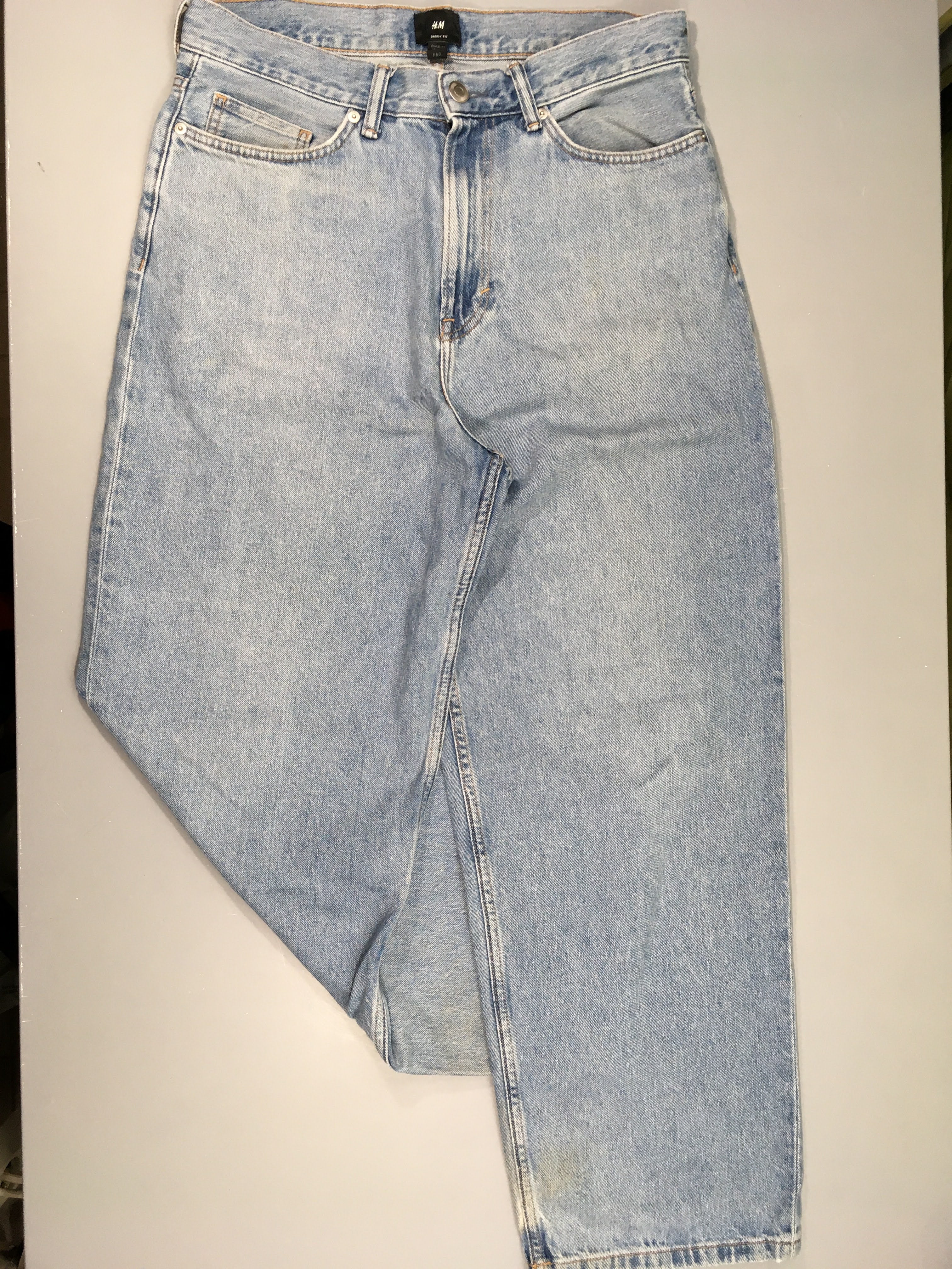 Jeans Baggy Fit 30-32 Taché bas