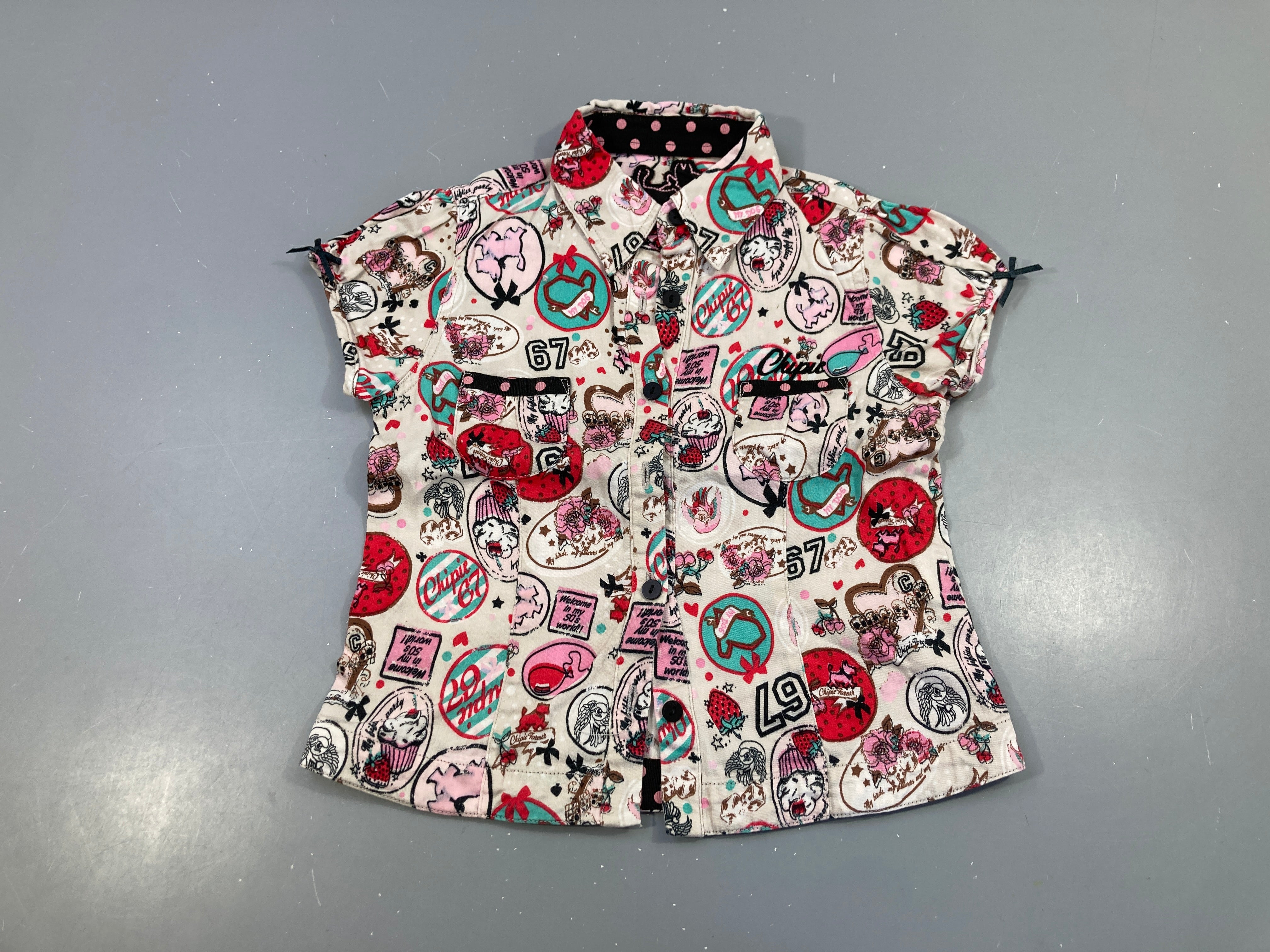 Chemisier m.c rose motifs