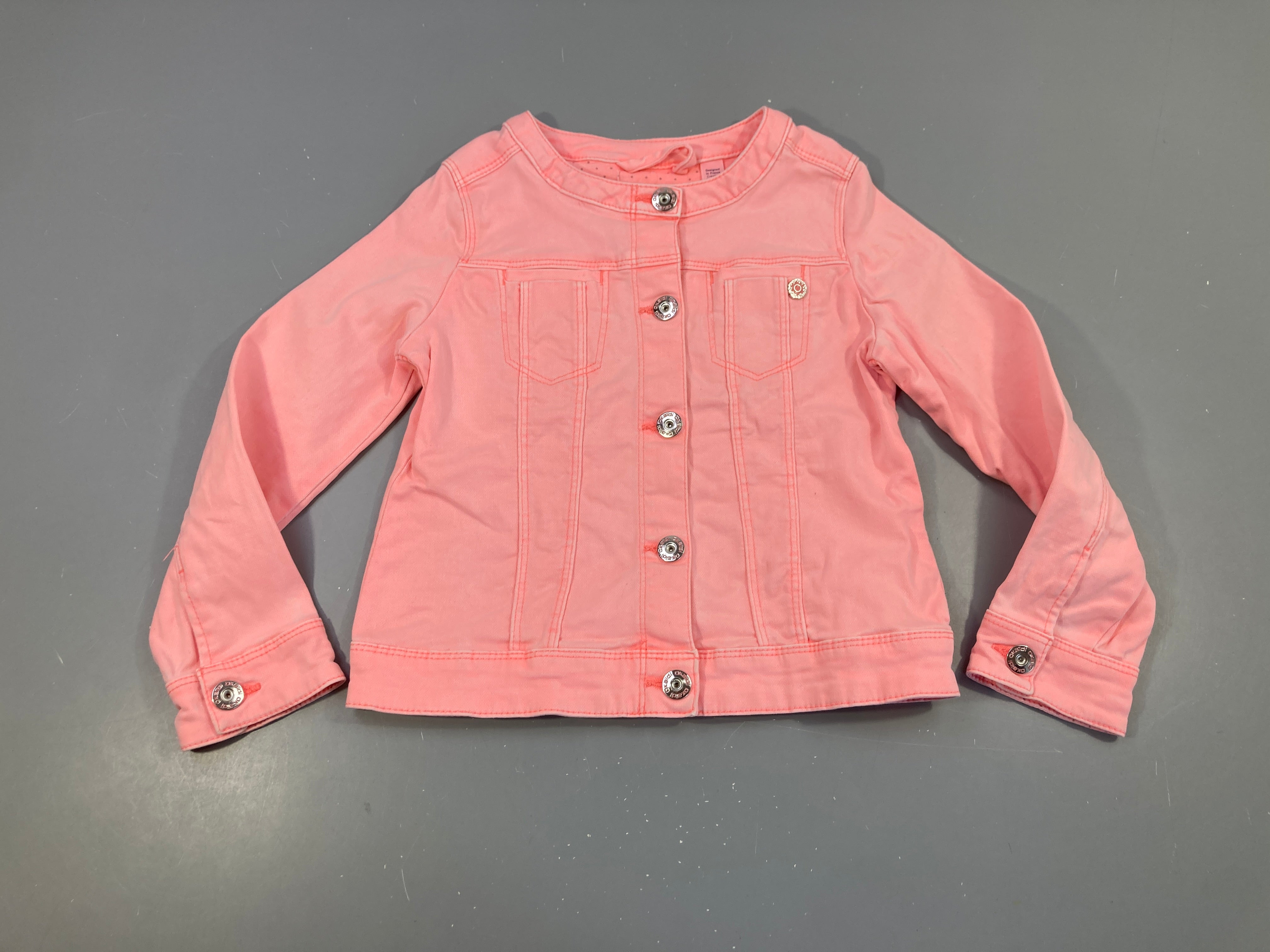 Veste denim saumon néon