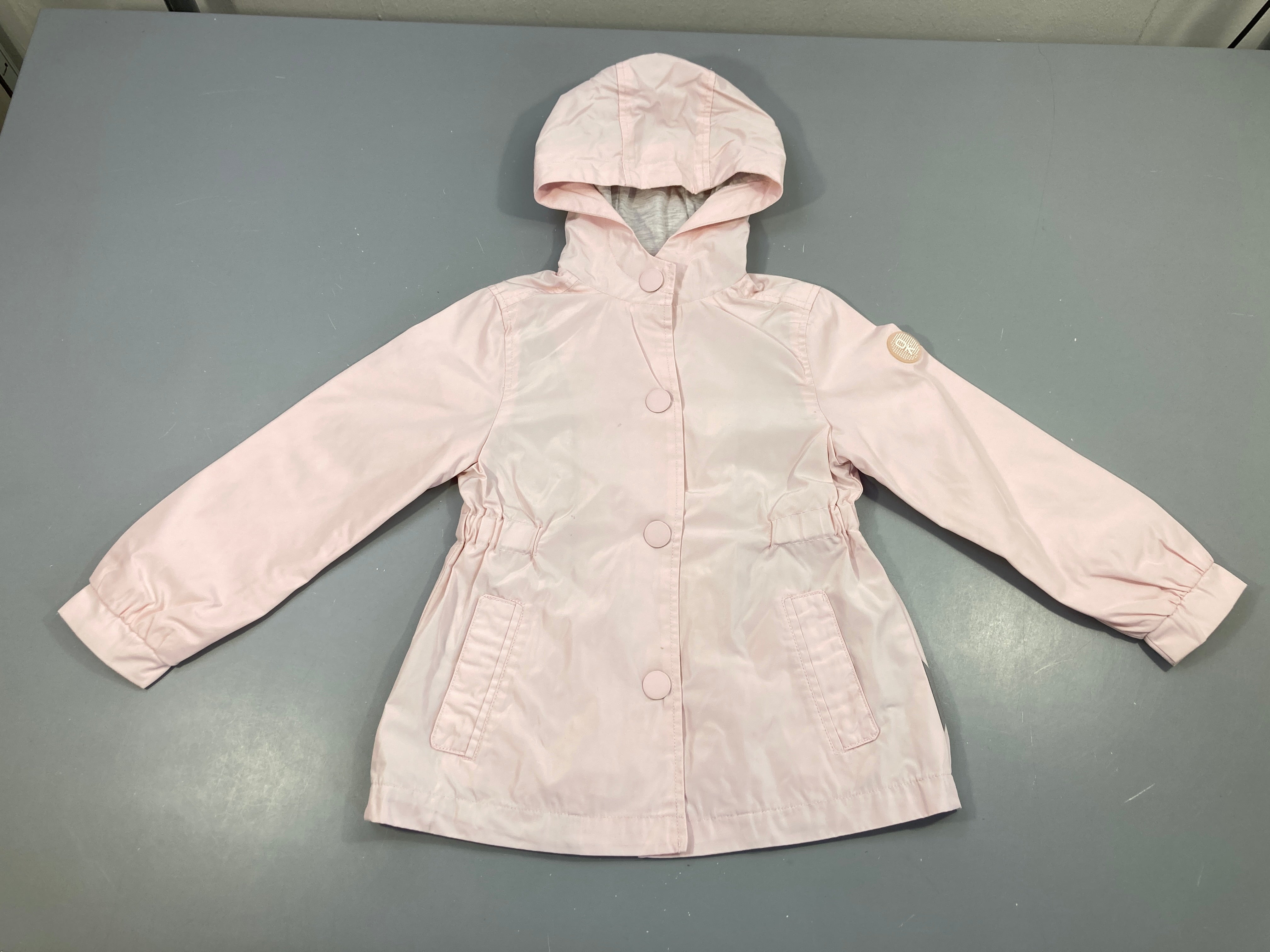 Veste coupe-vent rose à capuche doublé jersey