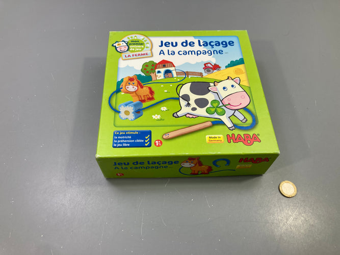 Jeu de laçage en bois À la campagne, la ferme, dès 18 mois - complet, moins cher chez Petit Kiwi