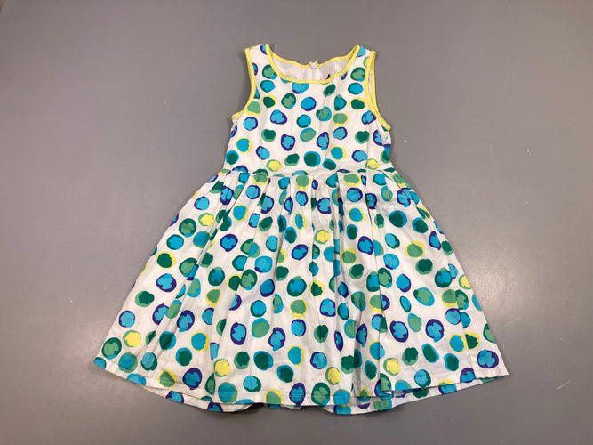 Robe s.m blanche cerles bleu/vert, moins cher chez Petit Kiwi