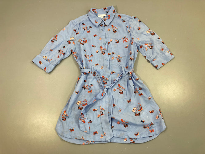 Robe m.l flluide bleu papillons, moins cher chez Petit Kiwi